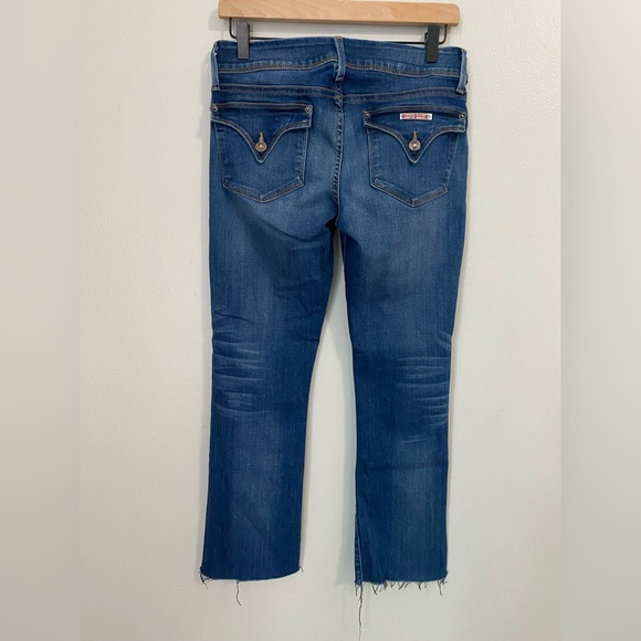 Hudson (29) Mid Rise Cropped Raw Ankle Dark Wash Denim - Picture 2 of 8